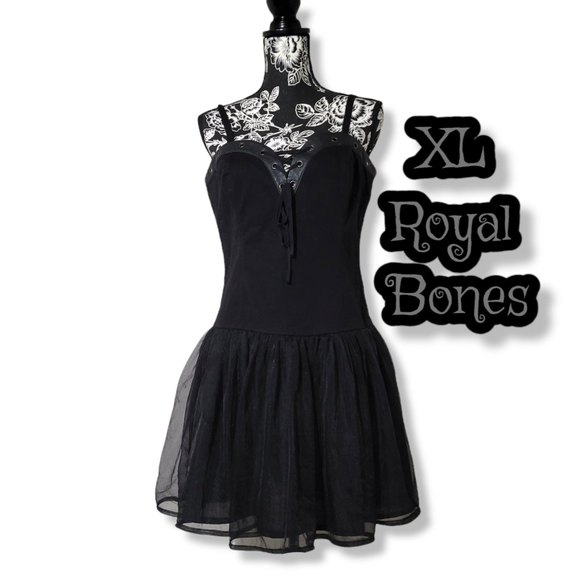 Tripp nyc | Dresses | Vintage Tripp Nyc Royal Bones Tulle Mini Dress Black  Xl Y2k | Poshmark